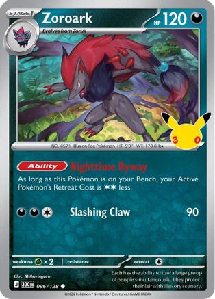 Zoroark 096 - Holofoil ME 30th Celebration
