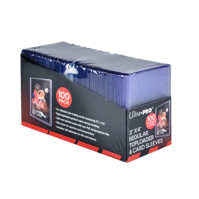 Ultra Pro Regular Toploaders With Sleeves - 3x4 - 100 Count