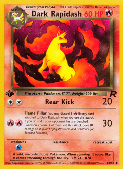 Dark Rapidash (44/82) [Team Rocket 1st Edition]