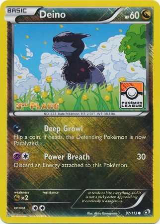 Deino (97/113) (League Promo 3rd Place) [Black & White: Legendary Treasures]