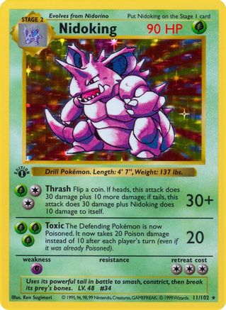 Nidoking (11/102) [Base Set Shadowless Unlimited]