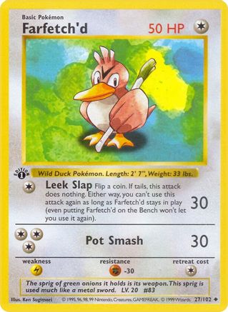 Farfetch'd (27/102) [Base Set Shadowless Unlimited]