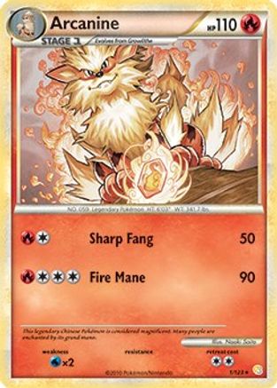 Arcanine (1/123) (Theme Deck Exclusive) [HeartGold & SoulSilver: Base Set]