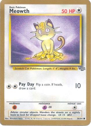 Meowth (56/64) (Gold Bordered Promo) [Jungle Unlimited]