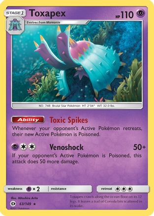 Toxapex (63/149) [Sun & Moon: Base Set]