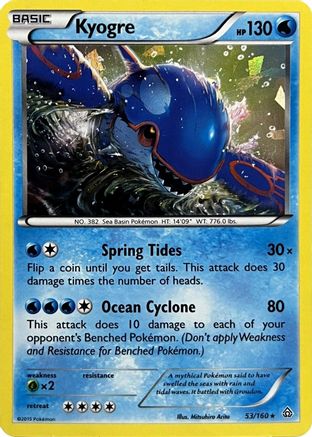 Kyogre (53/160) (Theme Deck Exclusive) [XY: Primal Clash]