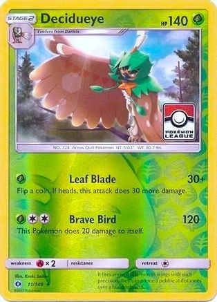 Decidueye (11/149) (League Promo) [Sun & Moon: Base Set]