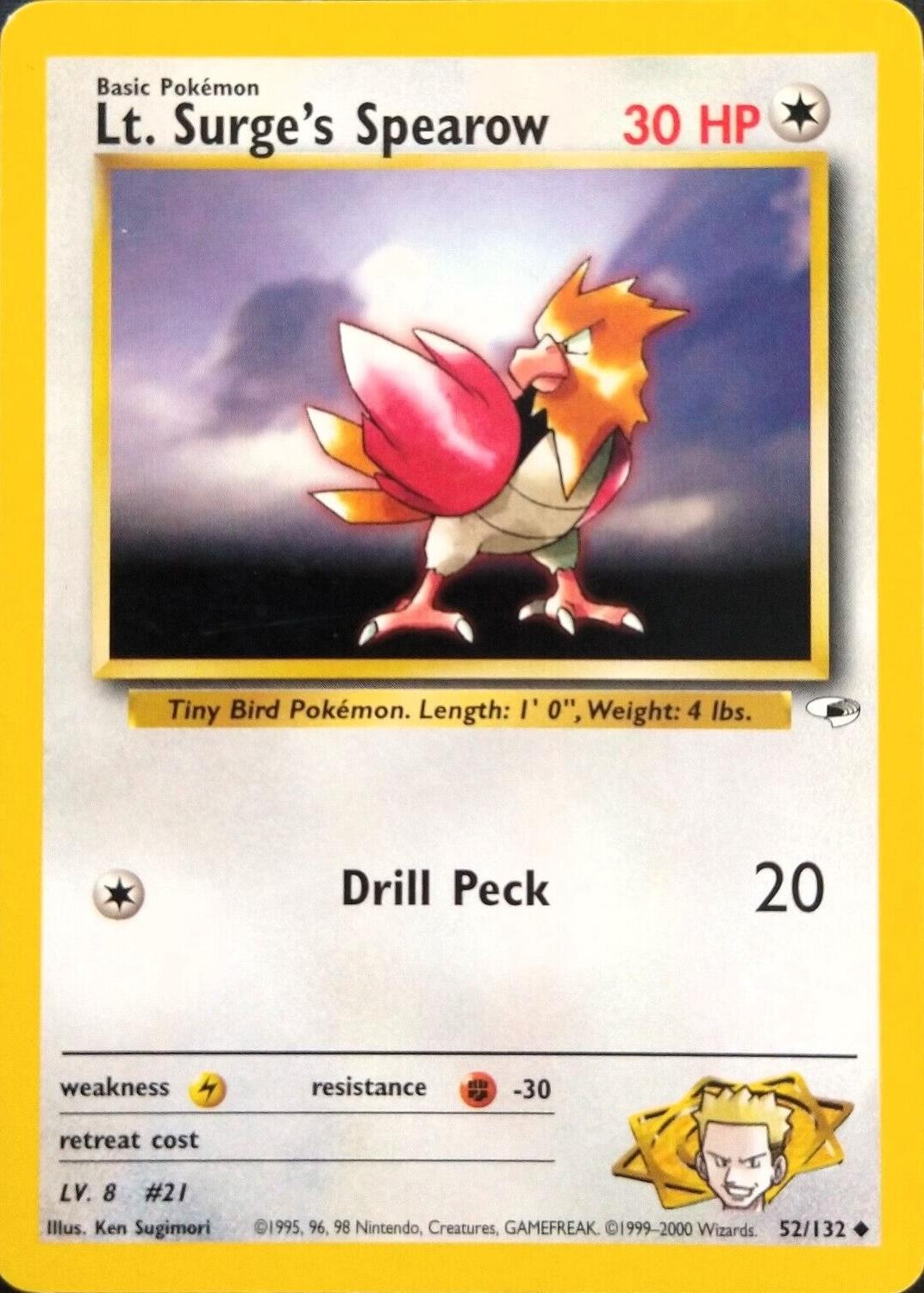 Lt. Surge's Spearow (52/132) [Gym Heroes Unlimited]