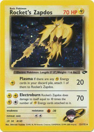 Rocket's Zapdos (15/132) [Gym Challenge Unlimited]