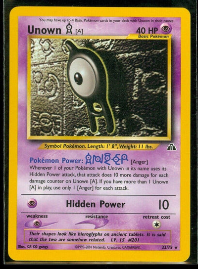 Unown [A] (33/75) [Neo Discovery Unlimited]
