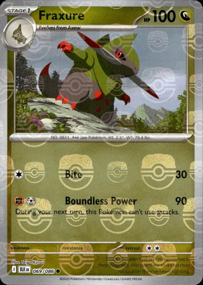 Fraxure (Master Ball Pattern) 069/086  - Holofoil SV Black Bolt