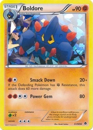 Boldore (51/98) (Cracked Ice Holo) (Blister Exclusive) [Black & White: Emerging Powers]