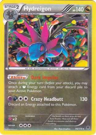 Hydreigon (74/119) (Cosmos Holo) (Blister Exclusive) [XY: Phantom Forces]