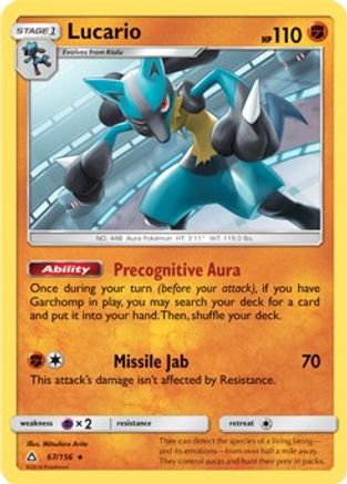 Lucario (67/156) (Theme Deck Exclusive) [Sun & Moon: Ultra Prism]