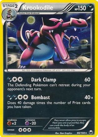Krookodile (66/108) (Cosmos Holo) (Blister Exclusive) [Black & White: Dark Explorers]