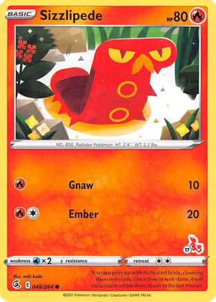 Sizzlipede (046/264) (Cinderace Stamp #17) [Battle Academy 2022]