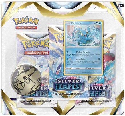 Pokemon SWSH: Silver Tempest 3 Pack Blister [Manaphy]