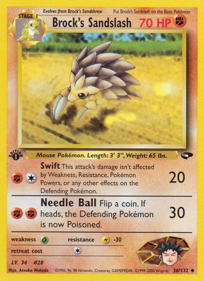 Brock's Sandslash (36/132) [Gym Challenge 1st Edition]