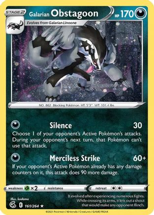 Galarian Obstagoon (161/264) (Cosmos Holo) [Sword & Shield: Fusion Strike]