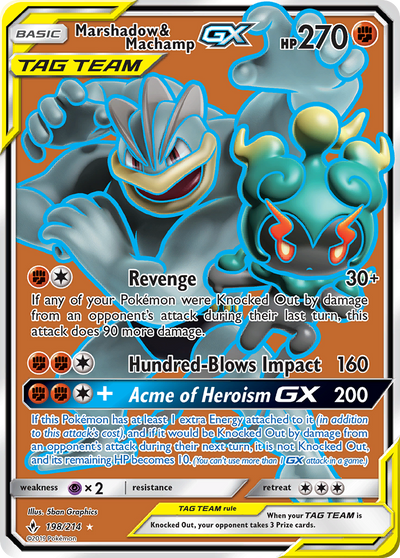 Marshadow & Machamp GX (198/214) [Sun & Moon: Unbroken Bonds]