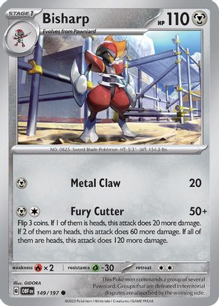 Bisharp (149/197) (Cosmos Holo) [Scarlet & Violet: Obsidian Flames]
