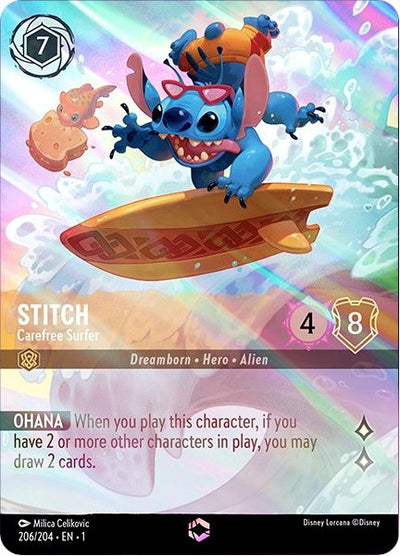 Stitch - Carefree Surfer (Alternate Art) (206/204) [The First Chapter]