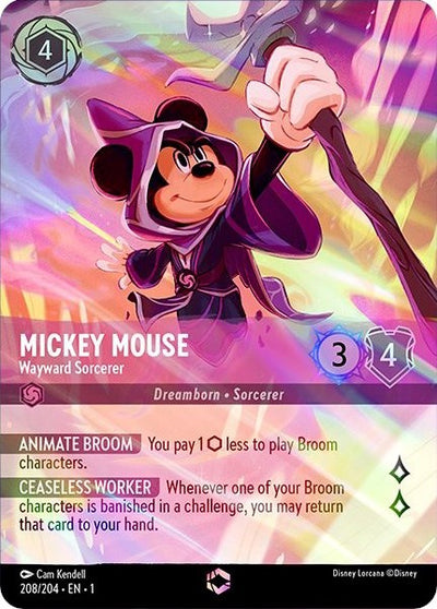 Mickey Mouse - Wayward Sorcerer (Alternate Art) (208/204) [The First Chapter]