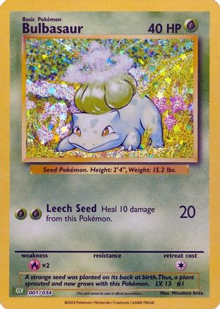 Bulbasaur 001  - Holofoil Trading Card Game Classic