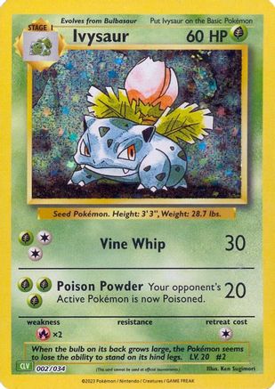 Ivysaur 002  - Holofoil Trading Card Game Classic