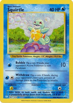 Squirtle 001  - Holofoil Trading Card Game Classic
