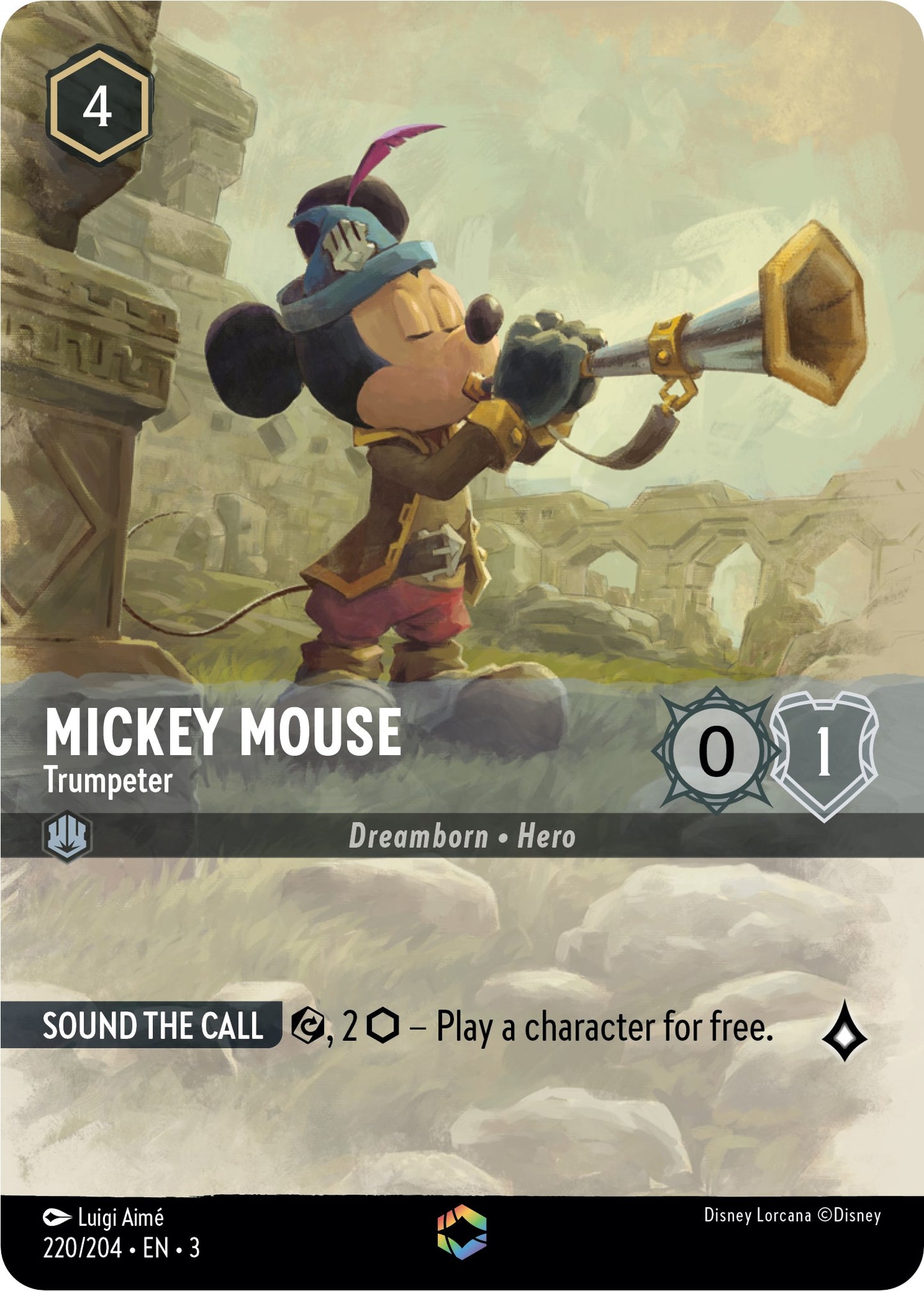 Mickey Mouse -Trumpeter (Alternate Art) (220/204) [Into the Inklands]