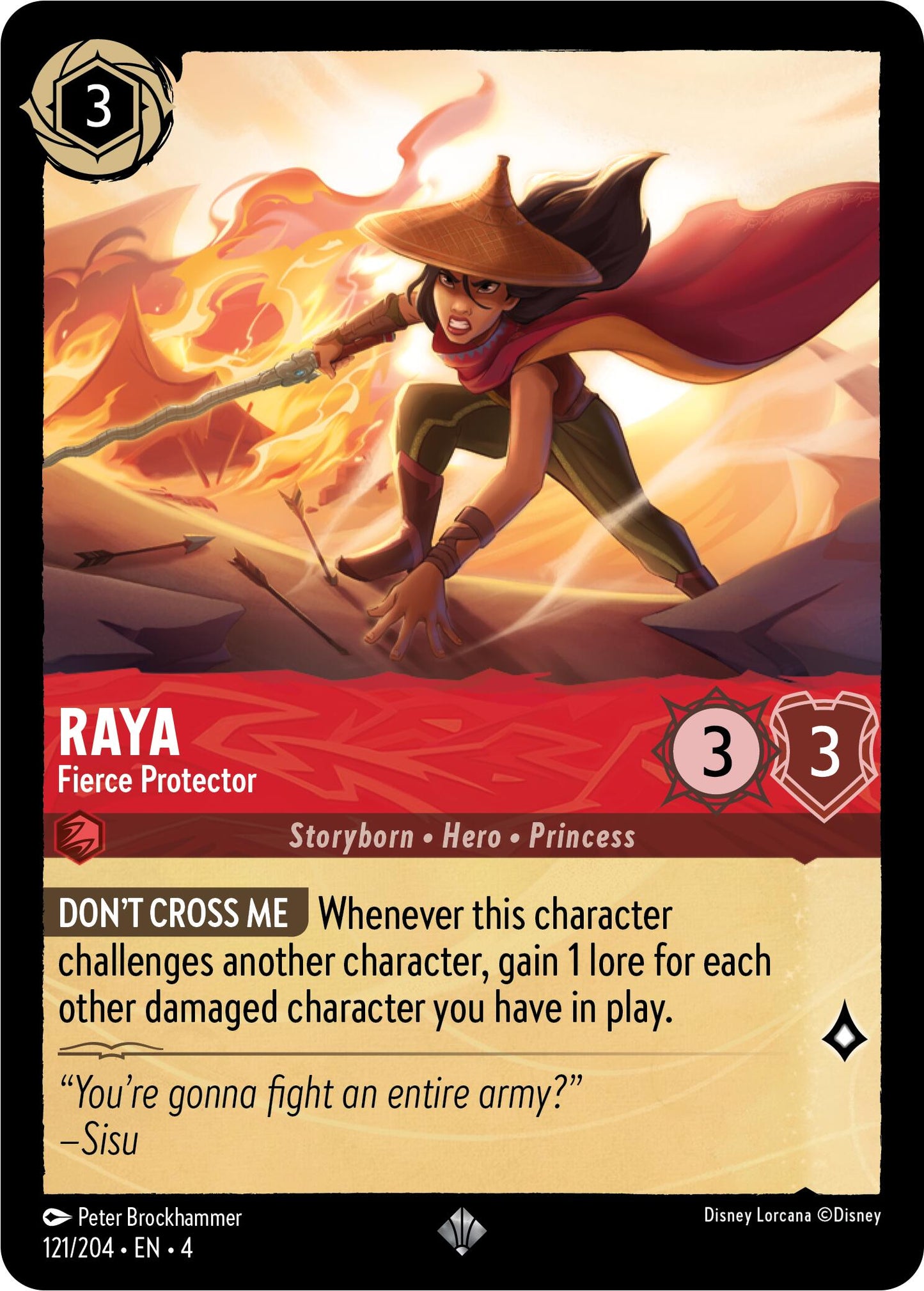 Raya - Fierce Protector (121/204) [Ursula's Return] (Crimp-Error)