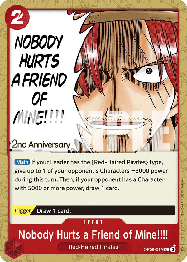 Nobody Hurts a Friend of Mine!!!! [Emperors in the New World: 2nd Anniversary Tournament Cards]