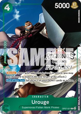 Urouge (Regional Finalist Card Set 2025 Vol.1) (OP07-021) - One Piece Promotion Cards Foil