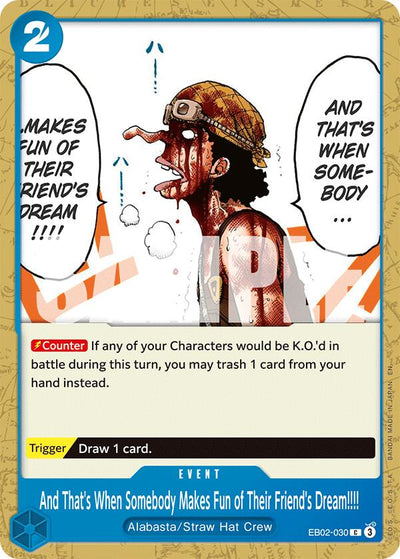 And That's When Somebody Makes Fun of Their Friend's Dream!!!! [Extra Booster: Memorial Collection]