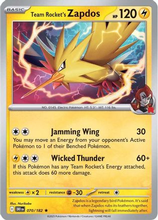 Team Rocket's Zapdos (070/182) [Scarlet & Violet: Destined Rivals]