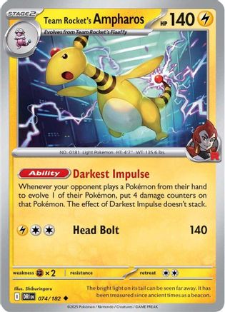 Team Rocket's Ampharos (074/182) [Scarlet & Violet: Destined Rivals]