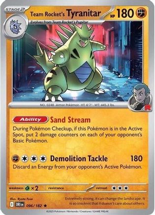 Team Rocket's Tyranitar (096/182) (Deck Exclusive) [Scarlet & Violet: Destined Rivals]