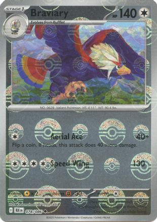Braviary (Poke Ball Pattern) 078/086  - Holofoil SV Black Bolt