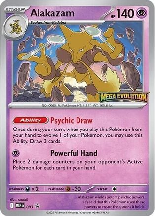 Alakazam 003  - Holofoil ME Mega Evolution Promo