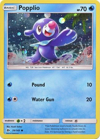 Popplio (39/149) (Cosmos Holo) [Sun & Moon: Base Set]