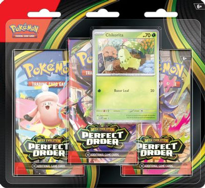 Pokemon Mega Evolution: Perfect Order 3 Pack Blister [Chikorita]