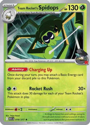 Team Rocket's Spidops 019  - Reverse Holofoil ME Ascended Heroes
