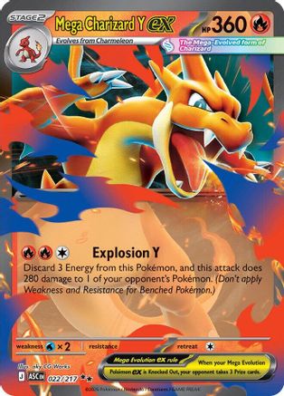 Mega Charizard Y ex 022/217  - Holofoil ME Ascended Heroes