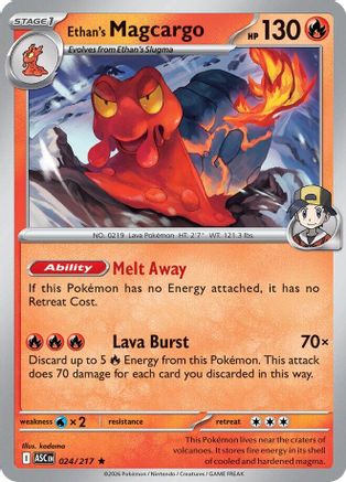 Ethan's Magcargo 024/217  - Holofoil ME Ascended Heroes