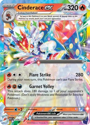 Cinderace ex 038  - Holofoil ME Ascended Heroes