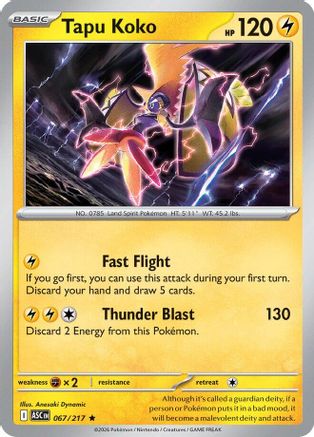 Tapu Koko 067  - Reverse Holofoil ME Ascended Heroes