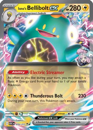 Iono's Bellibolt ex 070/217  - Holofoil ME Ascended Heroes