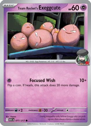 Team Rocket's  exeggcute 077  - Reverse Holofoil ME Ascended Heroes