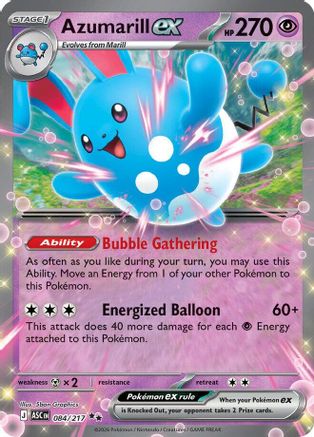 Azumarill ex 084  - Holofoil ME Ascended Heroes